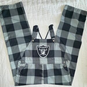Las Vegas Raiders Mens Plaid Bib Overalls